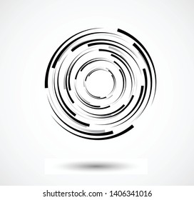 Abstract Lines in Circle Form, Design element, Geometric shape, Striped border frame for image, Technology round Logo, Spiral Vector Illustration