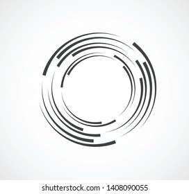 Abstract Lines in Circle Form, Design element, Geometric shape, Striped border frame for image, Technology round Logo, Spiral Vector Illustration