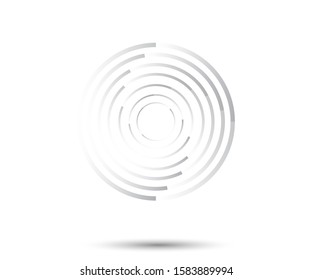 Abstract Lines in Circle Form, Design element, Geometric shape, Striped border frame for image, Technology round Logo, Spiral Vector Illustration
