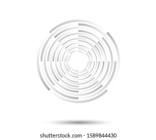 Abstract Lines in Circle Form, Design element, Geometric shape, Striped border frame for image, Technology round Logo, Spiral Vector Illustration