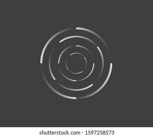 Abstract Lines in Circle Form, Design element, Geometric shape, Striped border frame for image, Technology round Logo, Spiral Vector Illustration