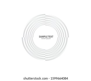 Abstract Lines in Circle Form, Design element, Geometric shape, Striped border frame for image, Technology round Logo, Spiral Vector Illustration