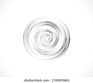 Líneas abstractas en forma circular, elemento de diseño, forma geométrica, marco de borde a rayas para la imagen, logotipo tecnológico redondo, ilustración de vector espiral