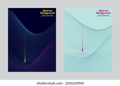 Abstract lines circles geometric vector design, single drop to hole, wavy mesh, wallpaper backdrop cover business cards website annual brochures flyers leaflets layout templates, minimal, digital 