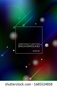 Abstract lines and circles on blurred colors background. Vector Eps10