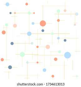 Abstract lines and circles pattern in sweet color. Creative vector illustration. Concept for Decoration, fabric, background, poster, card.