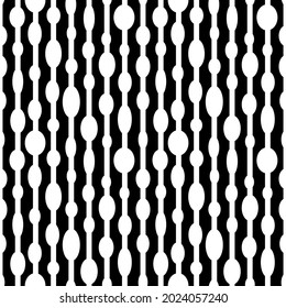 Abstract lines and circles texture. Seamless graphic pattern. Isolated black and white texture. Seamless background for craft, collage, prints.