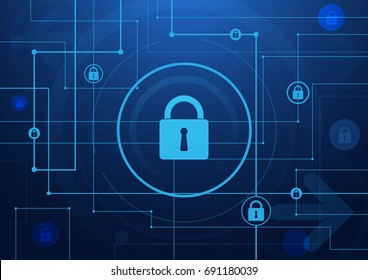 Abstract Lines Circuit board and security technology concept background