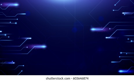 Abstract Lines Circuit Lights Background with Space for your Text vector design