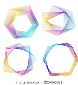 Abstract lines color design element on white background of angle waves. Vector Illustration eps 10 for grunge elegant business card, print brochure, flyer, banners, cover book, label, fabric