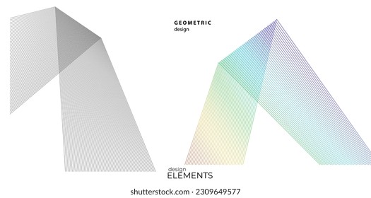 Abstract lines color white design element on white background of angle waves. Vector Illustration eps 10 for grunge elegant business card, print brochure, flyer, banners, cover book, label, fabric