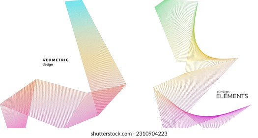Abstract lines color white design element on white background of angle waves. Vector Illustration eps 10 for grunge elegant business card, print brochure, flyer, banners, cover book, label, fabric