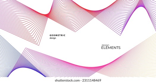 Líneas abstractas color de elemento de diseño blanco sobre fondo blanco de ondas angulares. Vector Illustration eps 10 para grunge y elegante tarjeta de visita, folleto de impresión, volante, banners, carteles, portada, etiqueta, tela