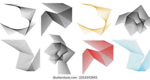 Abstract lines color white design element on white background of angle waves. Vector Illustration eps 10 for grunge elegant business card, print brochure, flyer, banners, cover book, label, fabric