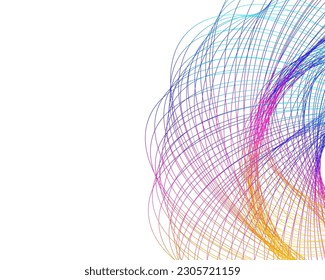 Abstract lines colors design element on white background of waves. Vector Illustration eps 10 for grunge elegant business card, print brochure, flyer, banners, cover book, label, fabric
