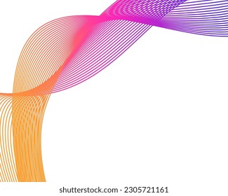 Abstract lines colors design element on white background of waves. Vector Illustration eps 10 for grunge elegant business card, print brochure, flyer, banners, cover book, label, fabric
