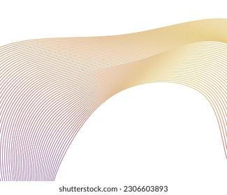 Abstract lines colors design element on white background of waves. Vector Illustration eps 10 for grunge elegant business card, print brochure, flyer, banners, cover book, label, fabric
