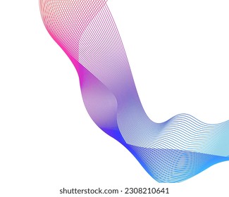 Abstract lines colors design element on white background of waves. Vector Illustration eps 10 for grunge elegant business card, print brochure, flyer, banners, cover book, label, fabric
