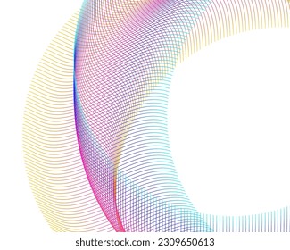 Abstract lines colors design element on white background of waves. Vector Illustration eps 10 for grunge elegant business card, print brochure, flyer, banners, cover book, label, fabric

