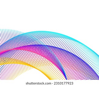 Líneas abstractas de colores de diseño elemento sobre fondo blanco de ondas. Vector Illustration eps 10 para grunge y elegante tarjeta de visita, folleto de impresión, volante, banners, carteles, portada, etiqueta, tela

