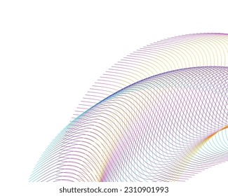 Líneas abstractas de colores de diseño elemento sobre fondo blanco de ondas. Vector Illustration eps 10 para grunge y elegante tarjeta de visita, folleto de impresión, volante, banners, carteles, portada, etiqueta, tela
