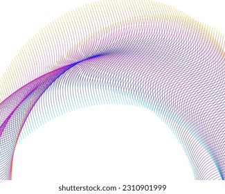 Abstract lines colors design element on white background of waves. Vector Illustration eps 10 for grunge elegant business card, print brochure, flyer, banners, cover book, label, fabric
