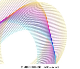 Abstract lines colors design element on white background of waves. Vector Illustration eps 10 for grunge elegant business card, print brochure, flyer, banners, cover book, label, fabric
