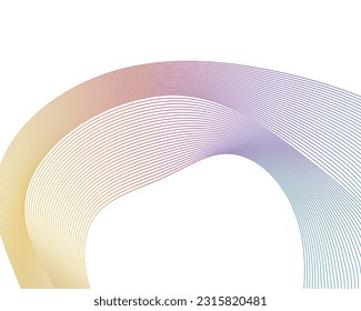 Abstract lines colors design element on white background of waves. Vector Illustration eps 10 for grunge elegant business card, print brochure, flyer, banners, cover book, label, fabric
