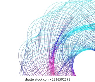 Abstract lines colors design element on white background of waves. Vector Illustration eps 10 for grunge elegant business card, print brochure, flyer, banners, cover book, label, fabric
