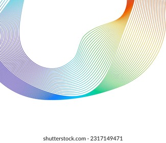 Abstract lines colors design element on white background of waves. Vector Illustration eps 10 for grunge elegant business card, print brochure, flyer, banners, cover book, label, fabric
