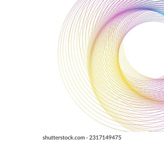 Abstract lines colors design element on white background of waves. Vector Illustration eps 10 for grunge elegant business card, print brochure, flyer, banners, cover book, label, fabric
