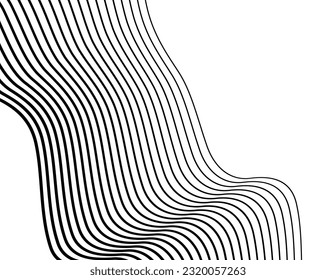 Abstract lines colors design element on white background of waves. Vector Illustration eps 10 for grunge elegant business card, print brochure, flyer, banners, cover book, label, fabric
