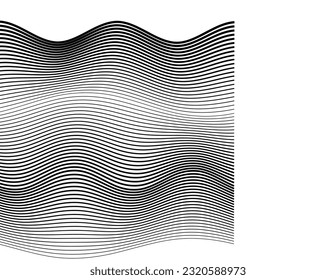 Abstract lines colors design element on white background of waves. Vector Illustration eps 10 for grunge elegant business card, print brochure, flyer, banners, cover book, label, fabric
