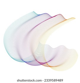  Líneas abstractas de colores de diseño elemento sobre fondo blanco de ondas. Vector Illustration eps 10 para grunge y elegante tarjeta de visita, folleto de impresión, volante, banners, carteles, portada, etiqueta, tela