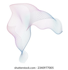  Abstract lines colors design element on white background of waves. Vector Illustration eps 10 for grunge elegant business card, print brochure, flyer, banners, cover book, label, fabric
