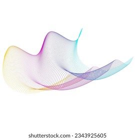  Abstract lines colors design element on white background of waves. Vector Illustration eps 10 for grunge elegant business card, print brochure, flyer, banners, cover book, label, fabric