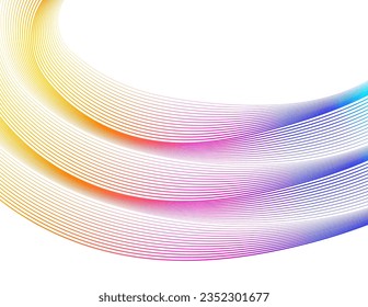  Abstract lines colors design element on white background of waves. Vector Illustration eps 10 for grunge elegant business card, print brochure, flyer, banners, cover book, label, fabric