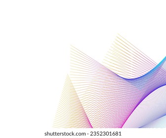  Abstract lines colors design element on white background of waves. Vector Illustration eps 10 for grunge elegant business card, print brochure, flyer, banners, cover book, label, fabric
