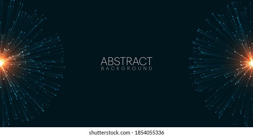Abstract lines composed of glowing background. Abstract lens flare space or explosion concept design. vector  science illustration.