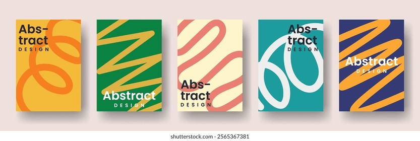 Abstract lines cover or poster design in flat style