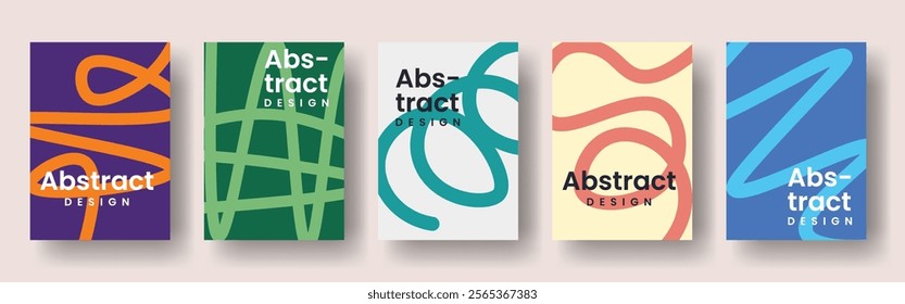 Abstract lines cover or poster design in flat style