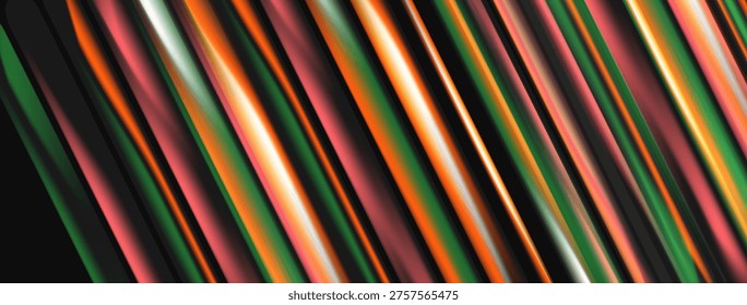 Abstract lines create dynamic visual effect. Colors blend, forming gradient patterns. Striking contrast between light, dark areas present.