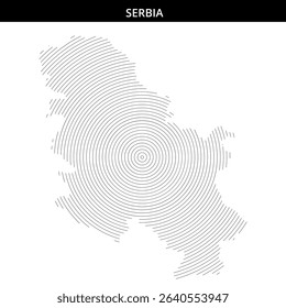 Abstract lines create a map-like representation of Serbia.