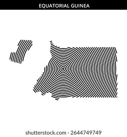 Abstract lines create a stylized outline of Equatorial Guinea.