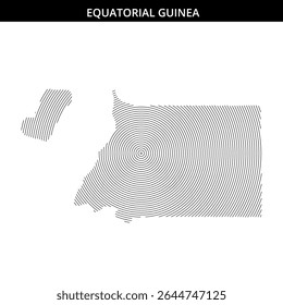 Abstract lines create a unique visual of Equatorial Guinea's shape.