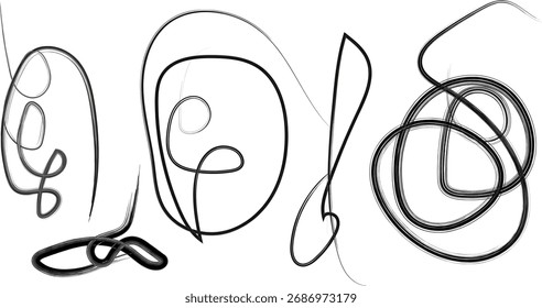 Abstract lines create a whimsical dance across the white background illustration