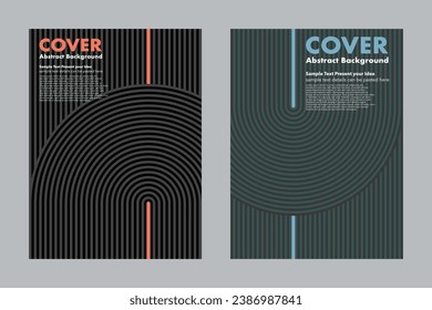 Abstract lines and curves background with dark colors and different bright line, vector geometric graphic design, cover poster wallpaper banner website business, circles minimal style 