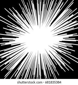 Abstract lines with deformation effect. Monochrome pattern.Explosion effect.