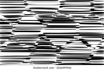 Diseño de líneas abstractas con vectores de franjas en blanco y negro, textura de moda en franjas, impresión en cebra