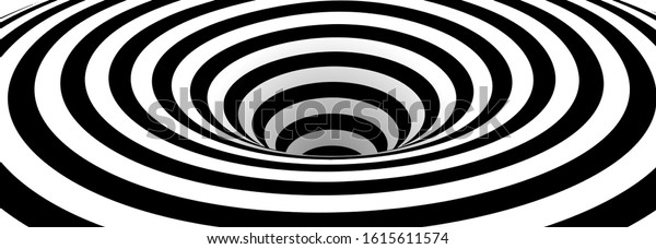 抽象的な線のデザイン 白黒の催眠術の綾模様の背景 3d渦穴光学